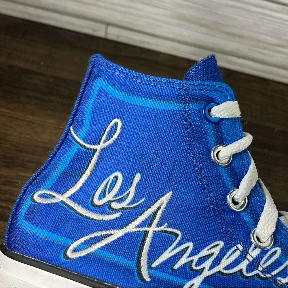 Converse High Top Sneakers in Bright Blue and White - Picture 5 of 10